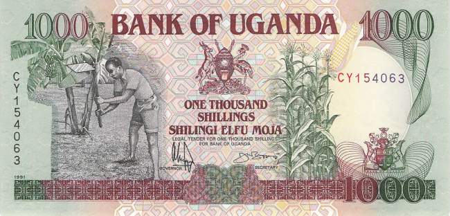 Uganda 1000 Shilling 1991 p.34b